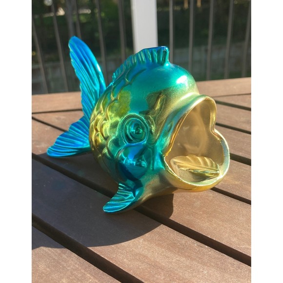 Accents | Vtg 3d Figural Ceramic Koi Fish Ashtray Ash Tray